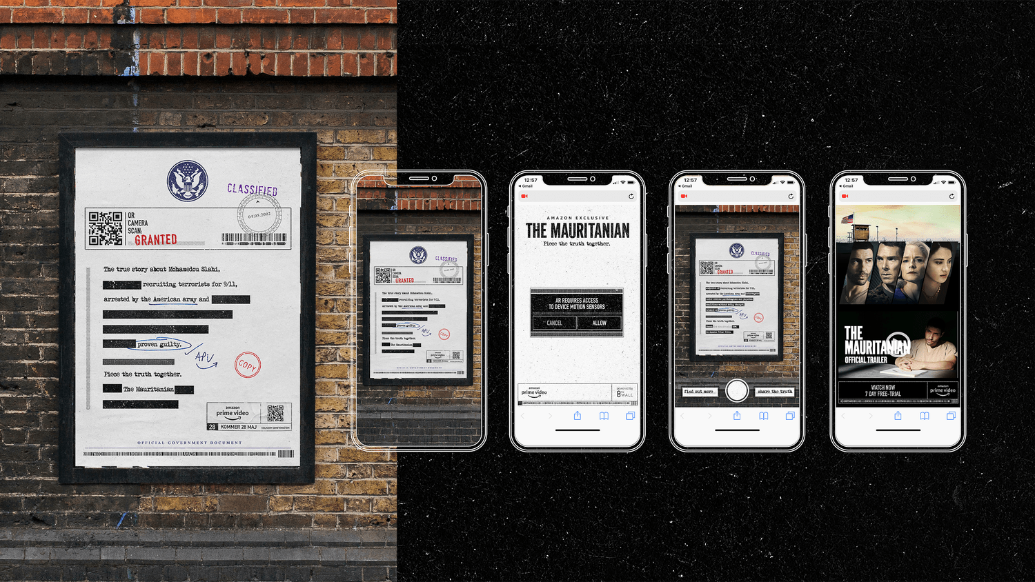 The Mauritanian WebAR experience across multiple smartphone devices